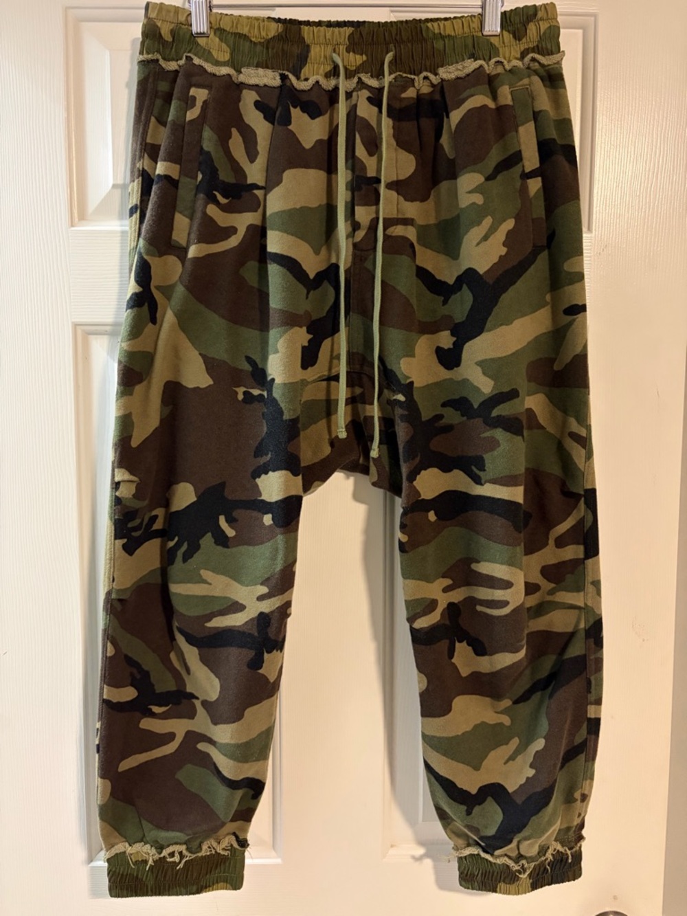 R13 Olive and Brown Camo Harem Sweatpant size Large